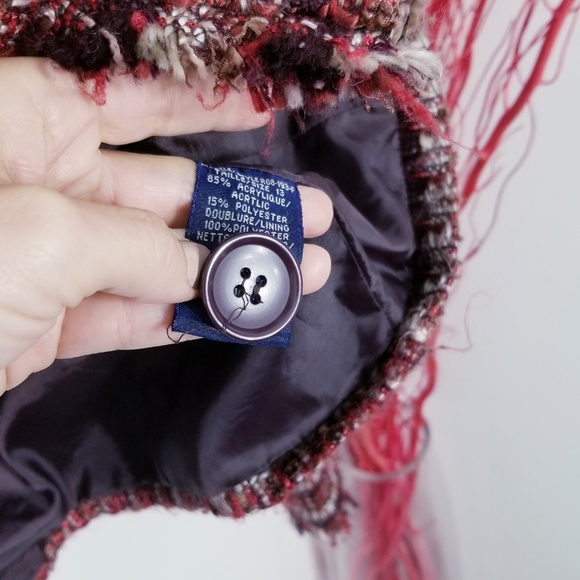 Reitmans| Smoked Red Long Sleeve Tweed Blazer Sz13 - Picture 4 of 8